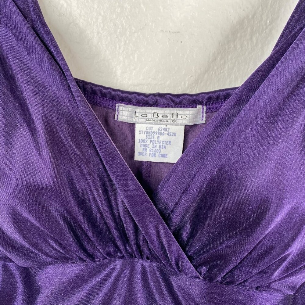 La Belle Dress Babydoll Satin Asymmetrical Women's Purple Sz M Vamp Whimsigoth - Picture 3 of 12